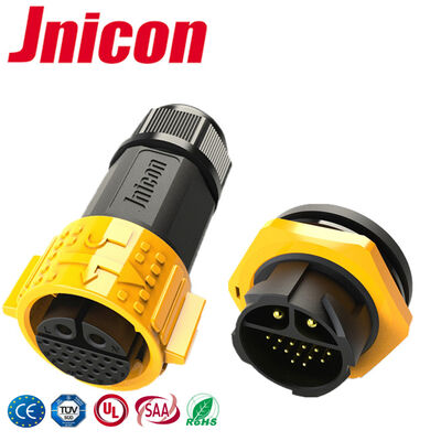 2+20 Pin M25 Dış Su geçirmez Bağlantı Endüstriyel Soket IP67 Çok Pinli Bağlantı