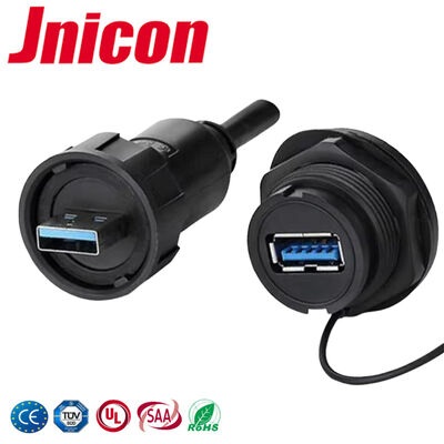 Circular Waterproof USB Connector | Panel Mount IP67 Outdoor USB Connection Plug
