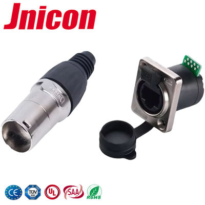 UL94-V0 IP44 IP65 RJ45 Soket Fişi Su Geçirmez panel montajlı Konnektörler 500V