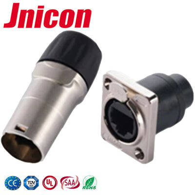 -25°C - 80°C RJ45 Konnektör IP44/IP65 Su Geçirmez Sinyal Panel Montaj Konnektörü