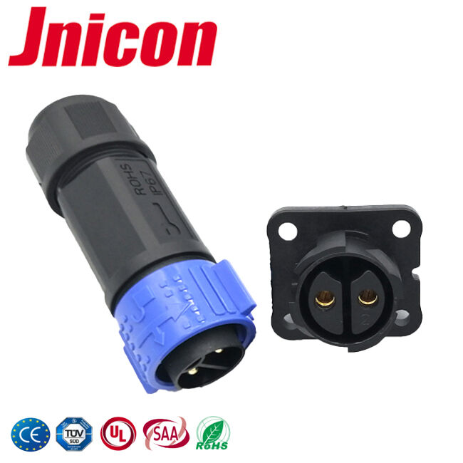 IP67/IP68 Su geçirmez güç konektörü 2 Pin M25 Hızlı Endüstriyel Plug ve Soket