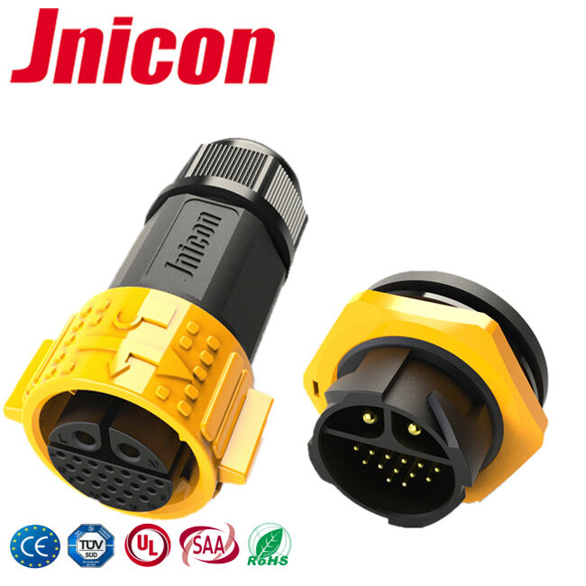 2+20 Pin M25 Dış Su geçirmez Bağlantı Endüstriyel Soket IP67 Çok Pinli Bağlantı