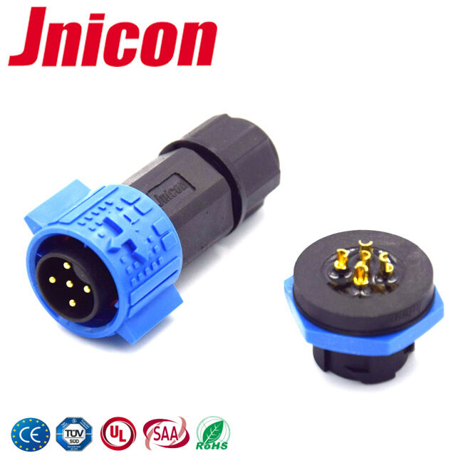 5A IP67 M19 5 Pin Su geçirmez Bağlantı Kablosu Tahtaya Dairesel IP67 Güç Bağlantıları