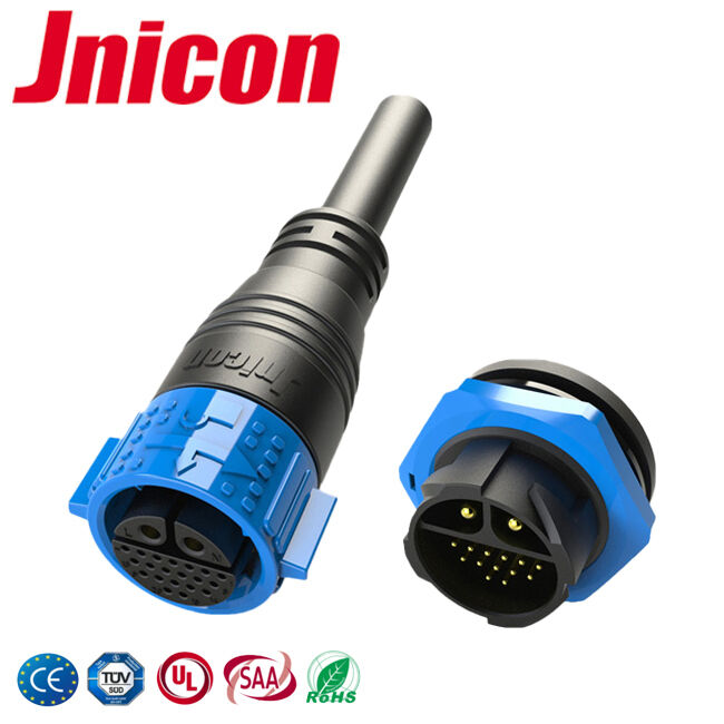 M25 Bakır Altın Kaplama Su geçirmez Plug Soket Multi Pin 22 Pin Sinyal Güç Bağlantıları