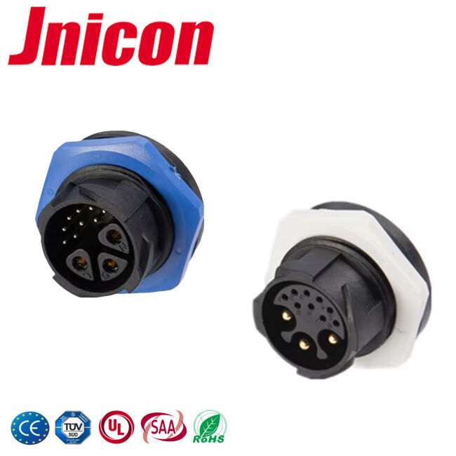 Jnicon 30A Sinyal ve Güç Konektörü UL Su Geçirmez 300V Konektör 3+9 Pin Soket