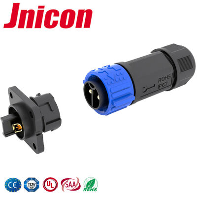 IP67 Su geçirmez fiş ve soket M25 2 Pin İtme Kilitli Güç Bağlayıcısı