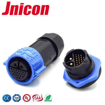 20A 300V Güç Sinyal Konnektörü M19 2+20 Pin Kablo - Kart IP67 Su Geçirmez Konnektör